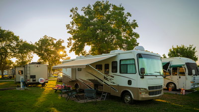 RV camping at campground