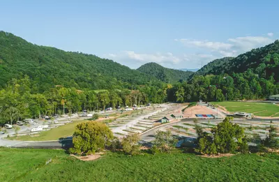 aerial view of River Cove Campground