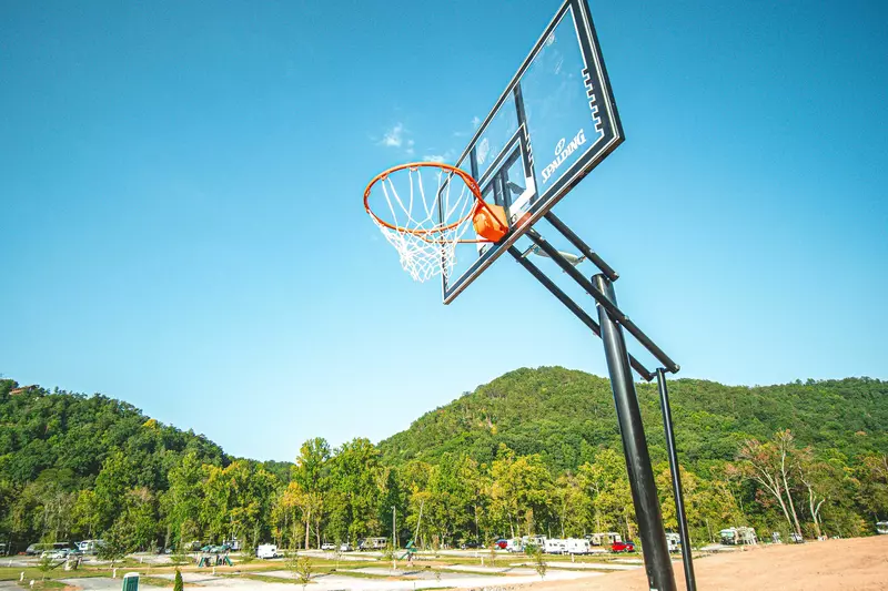 basketball court at campground