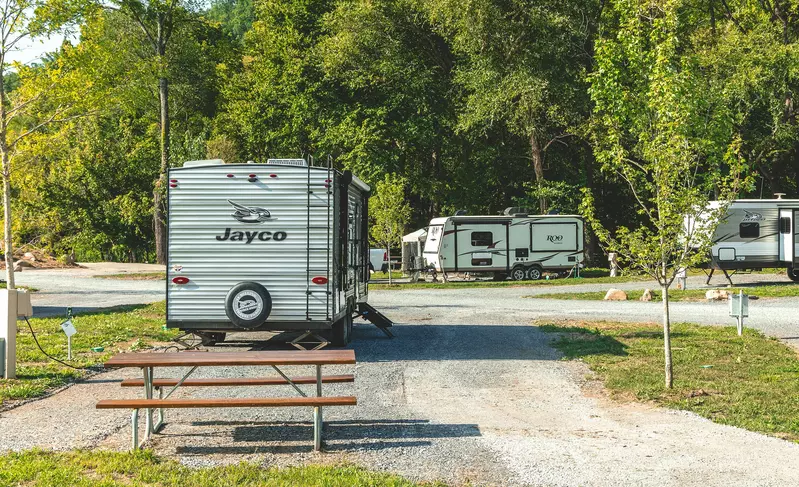 RV campsite at campground