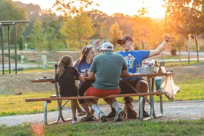 family at river cove campground