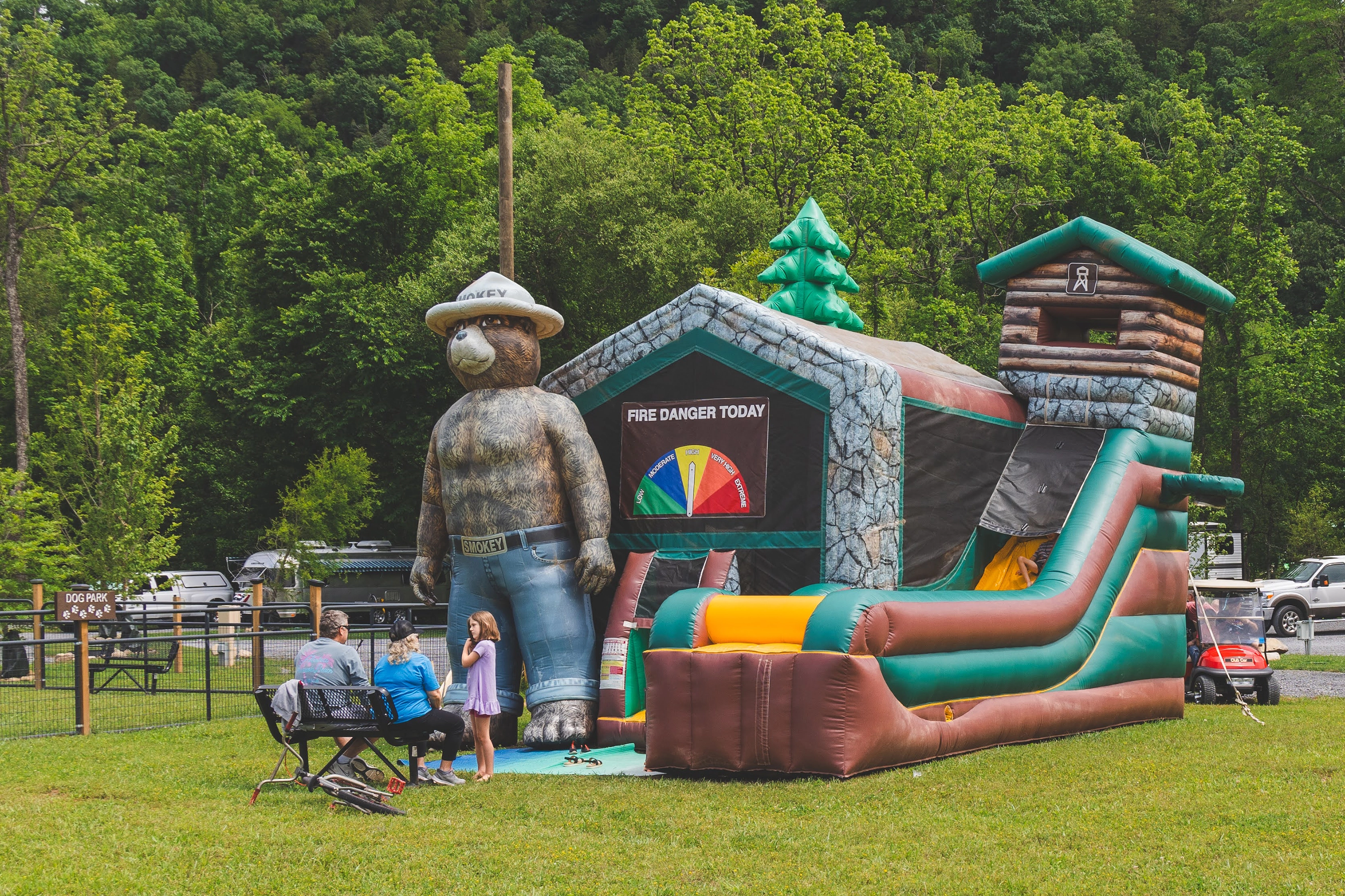 Bouncing house at campground