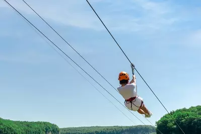 woman on zipline