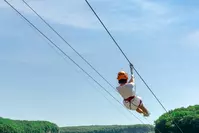 woman on zipline