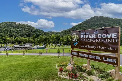River Cove Campground sign