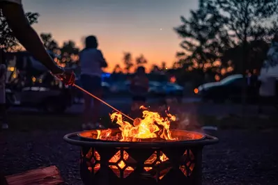 River Cove Campground roasting marshmallows