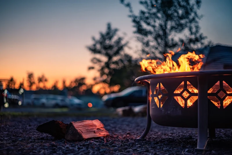 fire pit at River Cove Campground in the Smoky Mountains