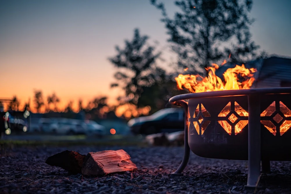 fire pit at River Cove Campground in the Smoky Mountains