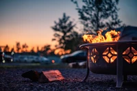fire pit at River Cove Campground in the Smoky Mountains